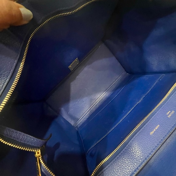 Celine Calfskin Suede Small Trapeze Indigo - Picture 9 of 11